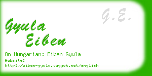 gyula eiben business card